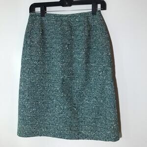 Pendleton girls 11-12 wool herringbone blue green skirt vintage classic preppy